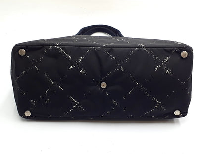 CHANEL Old Travelline Black Nylon Tote Bag