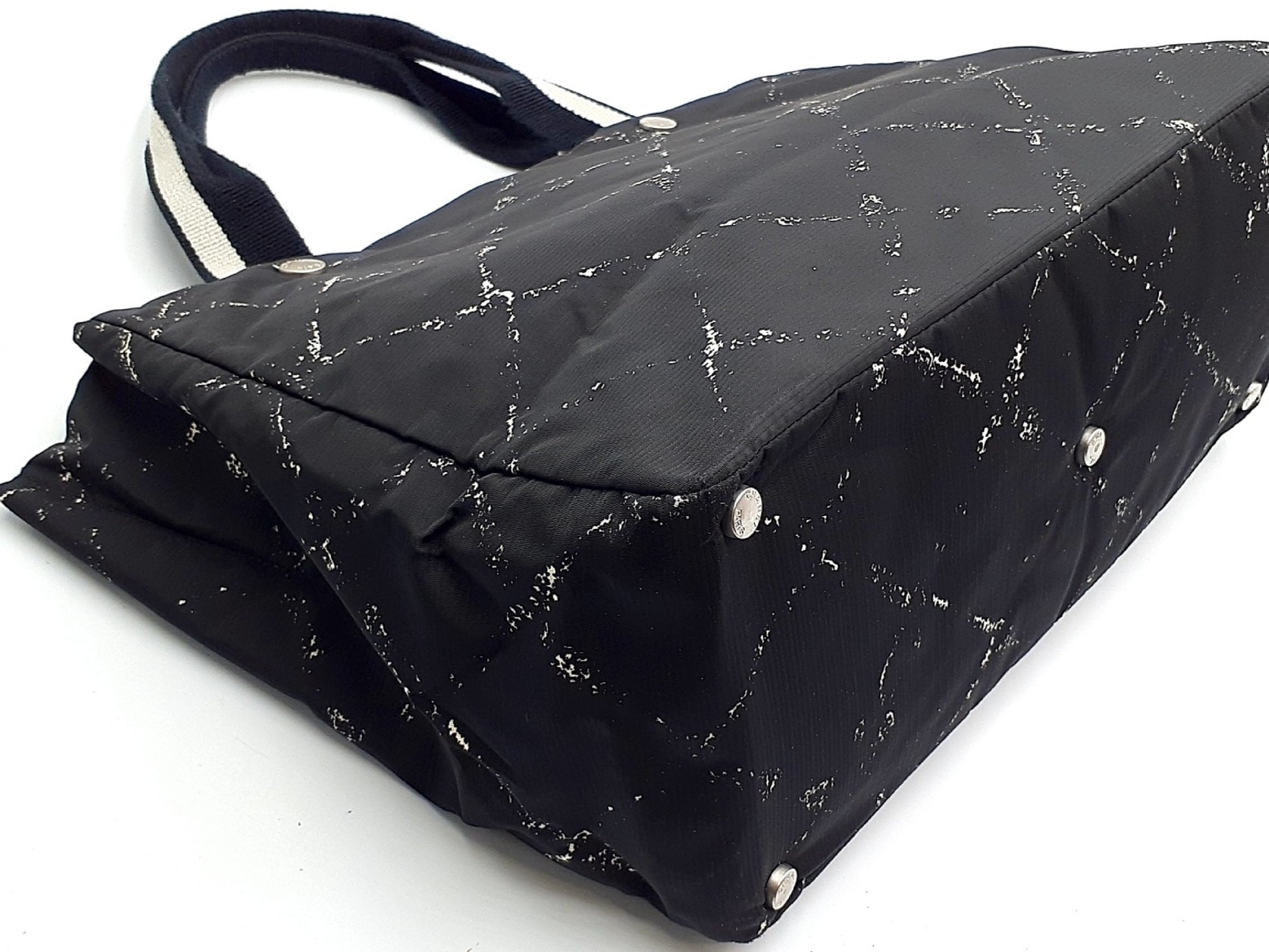 CHANEL Old Travelline Black Nylon Tote Bag