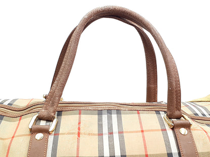 BURBERRY 2-Piece Set Novacheck Leather Bag 2-way Boston Boston Bag