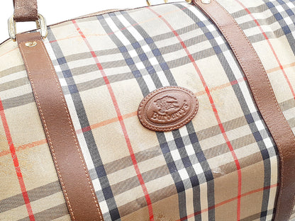 BURBERRY 2-Piece Set Novacheck Leather Bag 2-way Boston Boston Bag