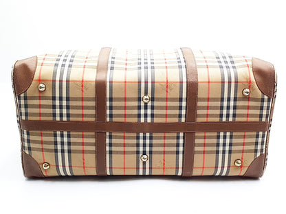 BURBERRY 2-Piece Set Novacheck Leather Bag 2-way Boston Boston Bag