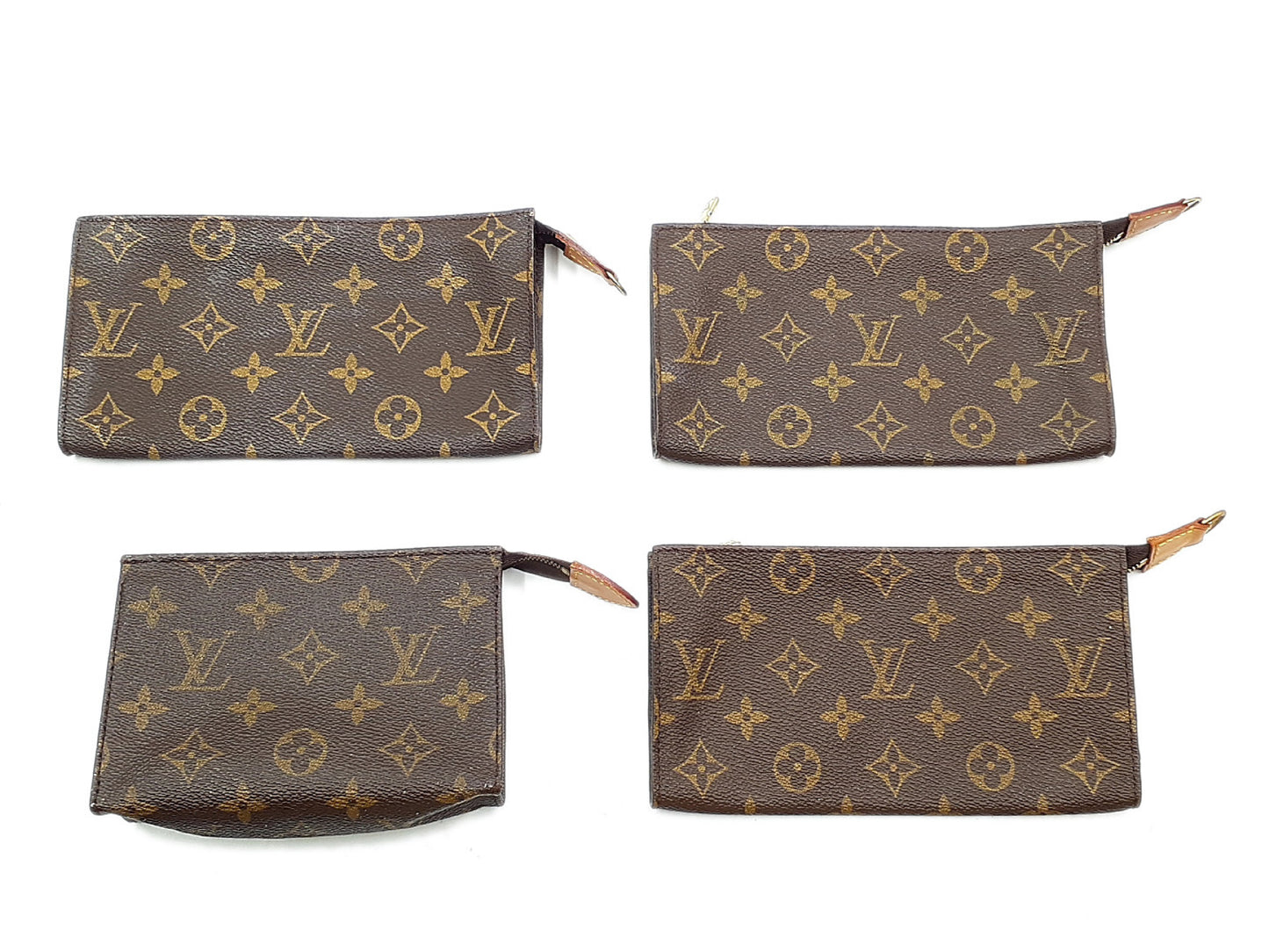 LOUIS VUITTON 4-Piece Set Monogram Bucket Pouch Pouch