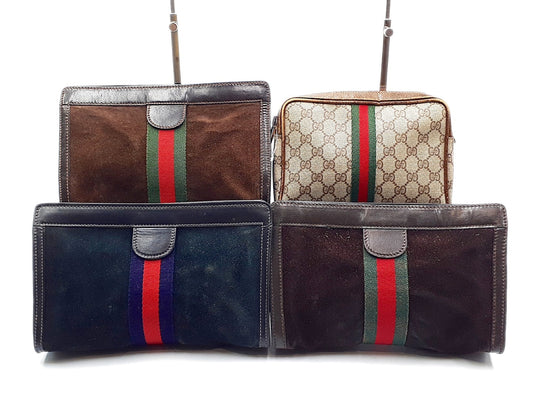 GUCCI 4-Piece Set GG Supreme Sherry Line Leather Second Bag Second Bag