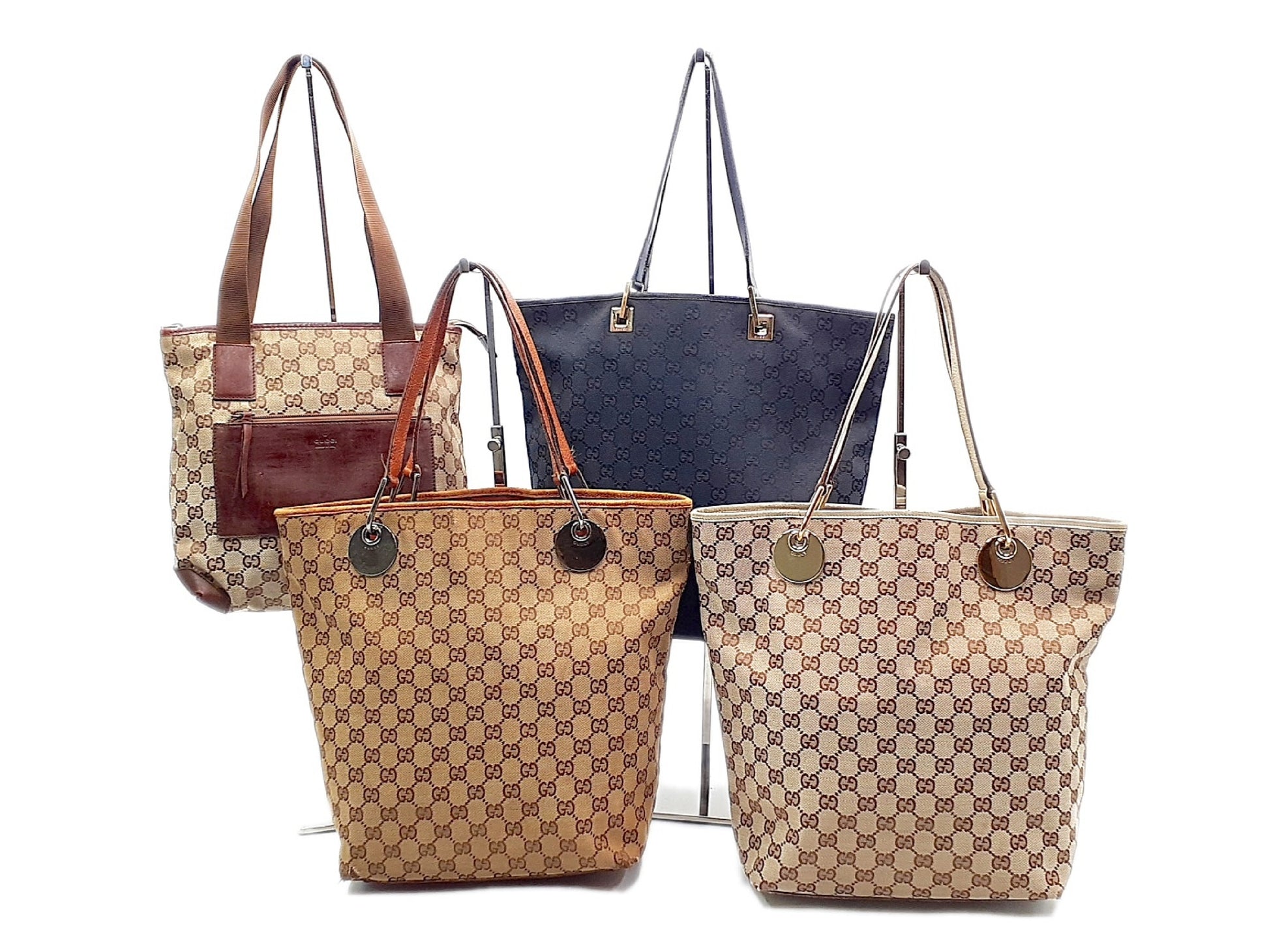 GUCCI 4-Piece Set GG Canvas Leather Tote Tote Bag