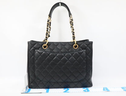 CHANEL CHANEL GST Caviar Skin Chain Tote Bag Black 18th Gold Fittings A50995 Tote Bag