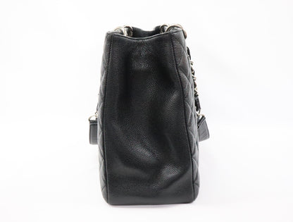 CHANEL CHANEL GST XL Caviar Skin Chain Tote Bag Black 16th Silver Hardware A66865 Shoulder Bag