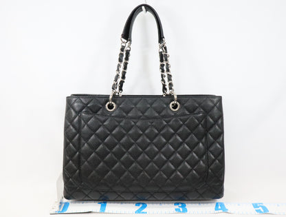 CHANEL CHANEL GST XL Caviar Skin Chain Tote Bag Black 16th Silver Hardware A66865 Shoulder Bag