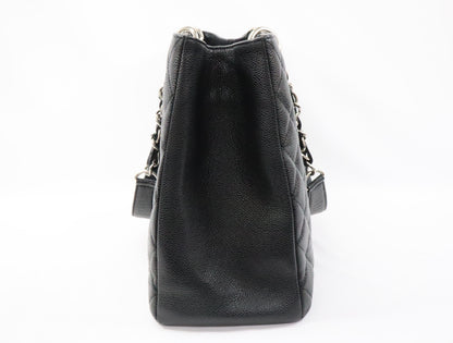 CHANEL CHANEL GST XL Caviar Skin Chain Tote Bag Black 16th Silver Hardware A66865 Shoulder Bag
