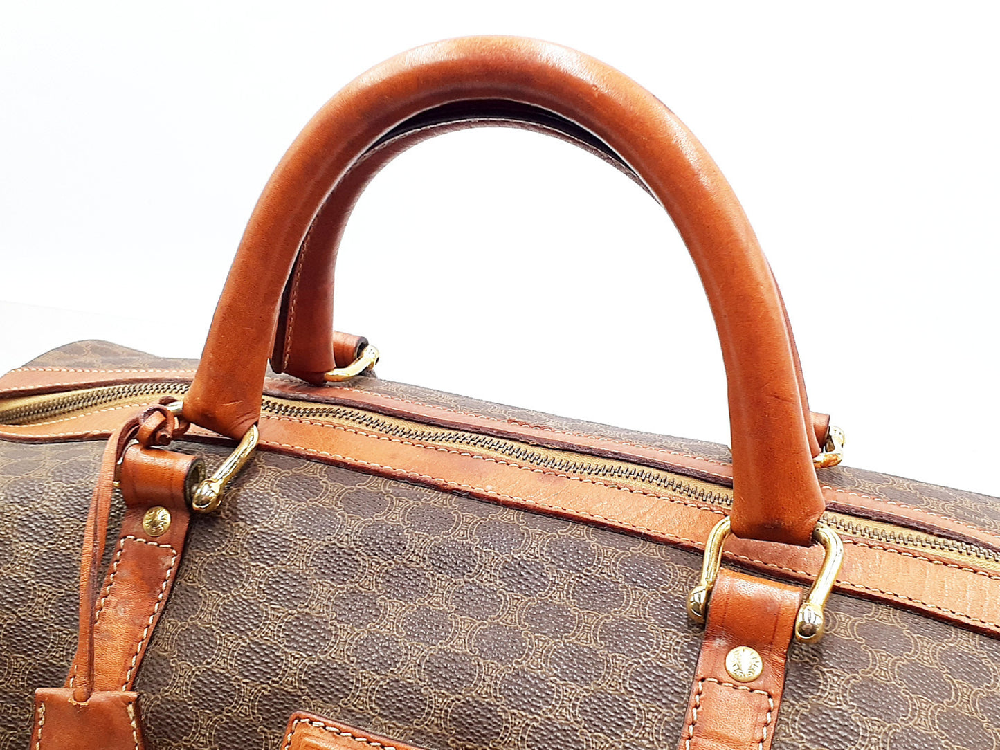 CELINE 4-Piece Set Macadam Pattern Leather Vintage Boston Bag Tote Bag Boston Bag