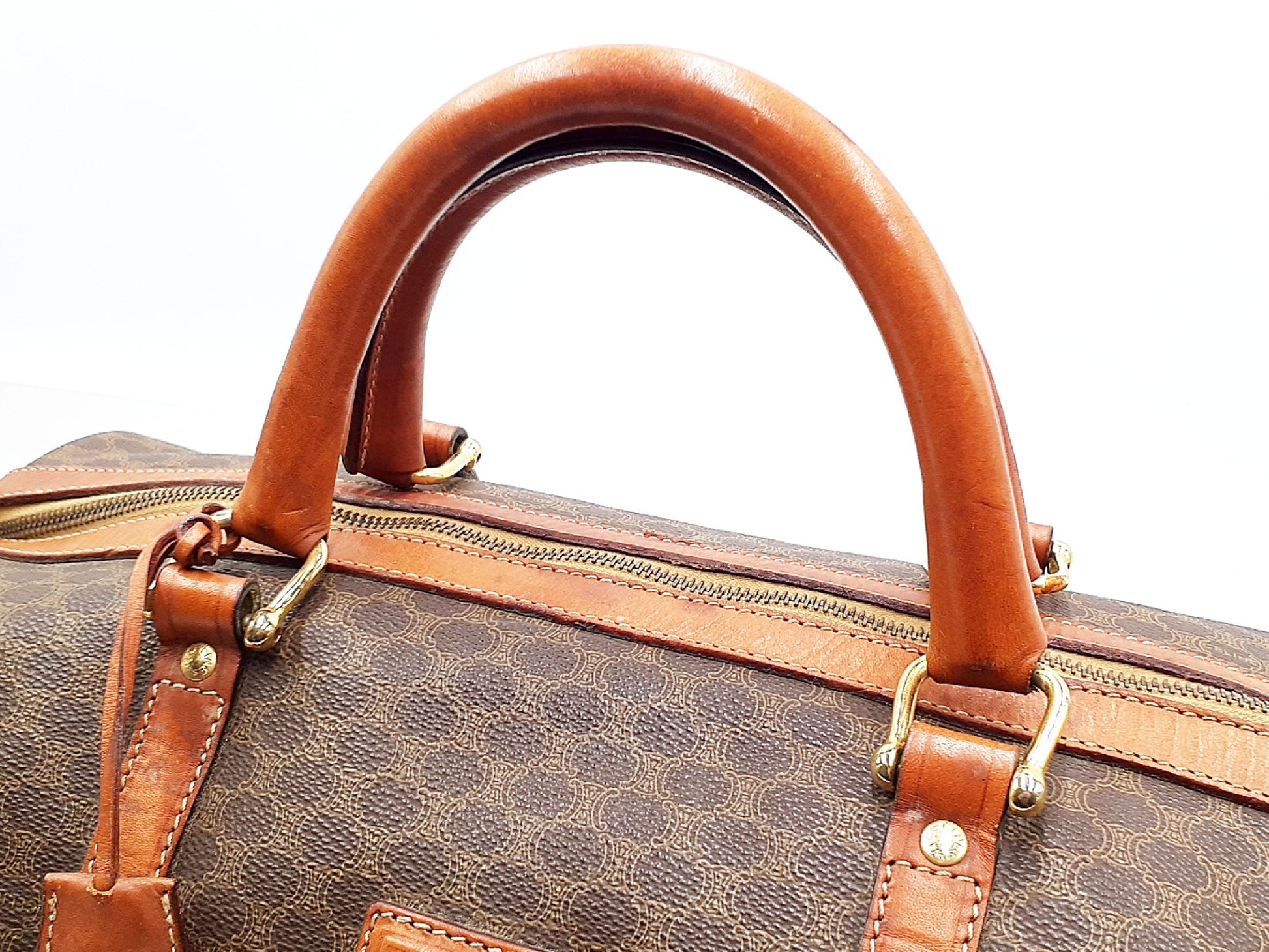 CELINE 4-Piece Set Macadam Pattern Leather Vintage Boston Bag Tote Bag Boston Bag