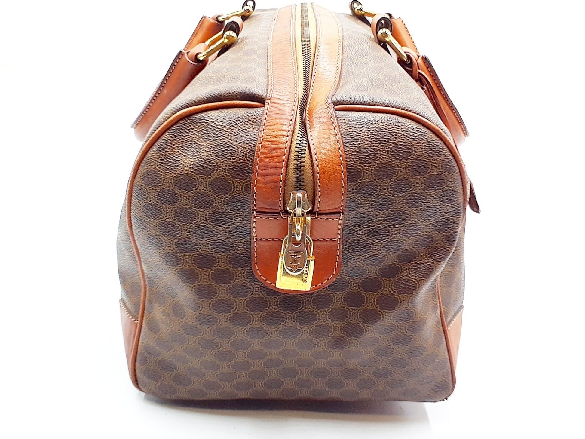 CELINE 4-Piece Set Macadam Pattern Leather Vintage Boston Bag Tote Bag Boston Bag