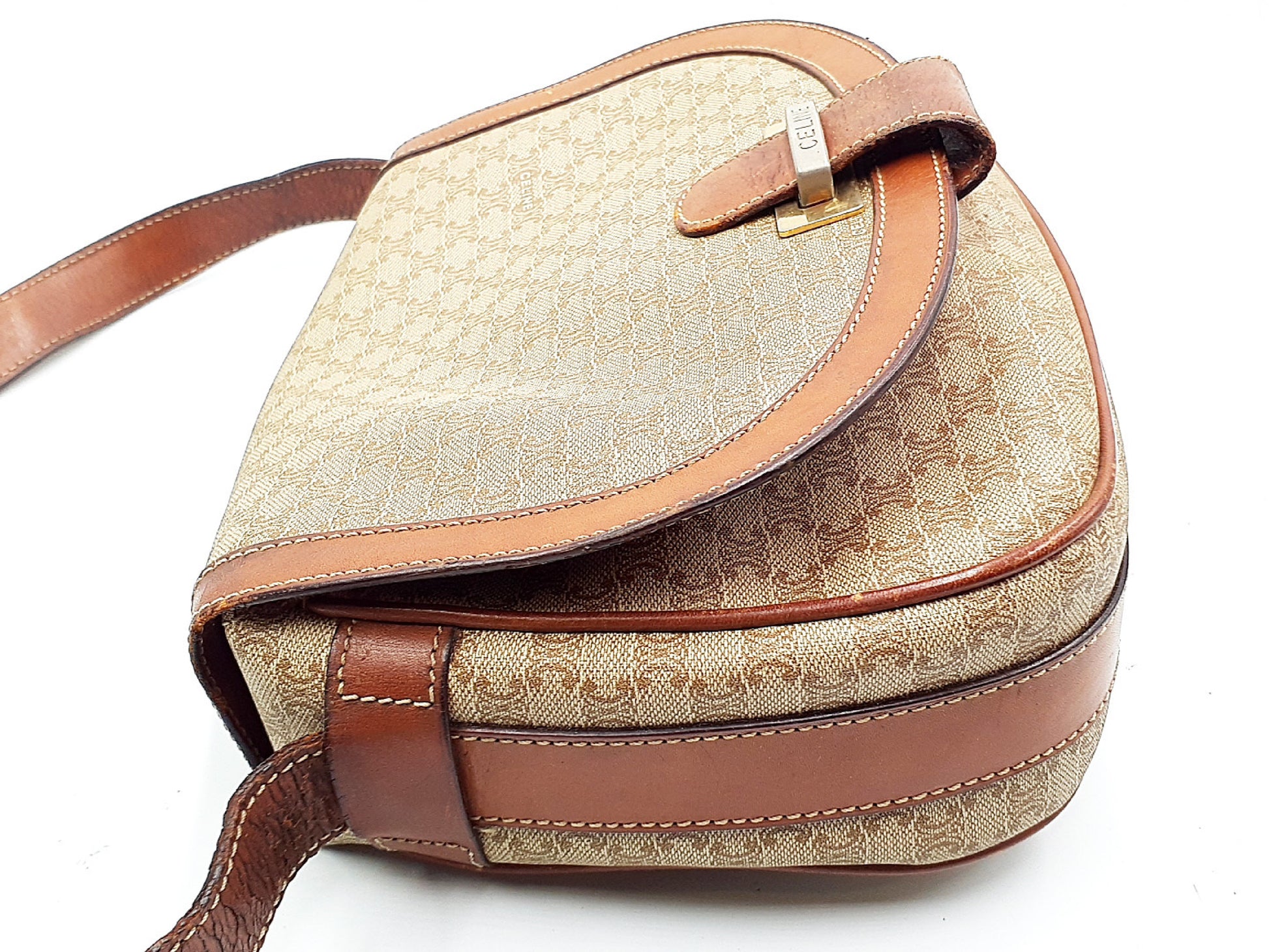 CELINE 3-Piece Macadam Leather Vintage Shoulder Bag