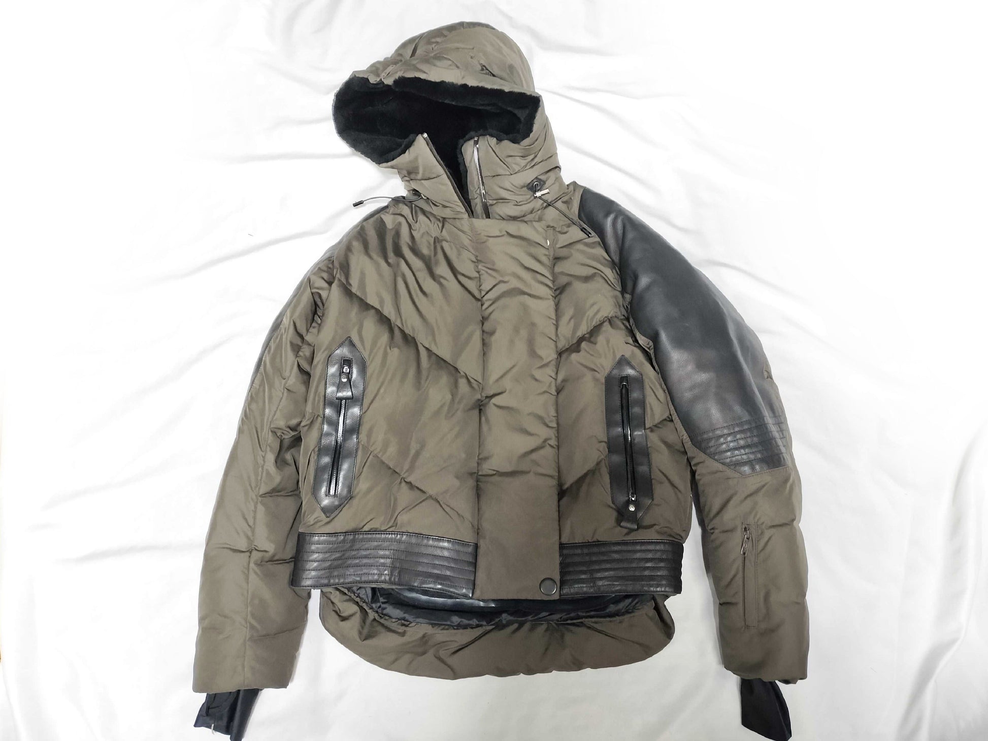 HERMES Hermes Leather Down Jacket Men's Jacket