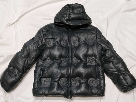 LOUIS VUITTON Vuitton Monogram Leather Down Jacket Jacket