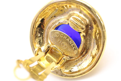 CHANEL Coco Mark Color Stone 93P Earrings