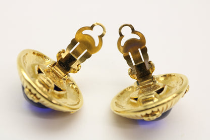 CHANEL Coco Mark Color Stone 93P Earrings