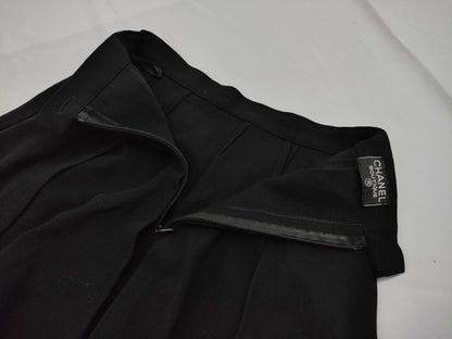 CHANEL CHANEL Pleated Skirt Black Skirt