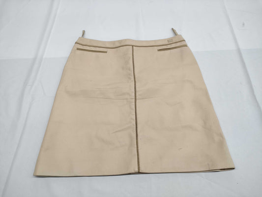 CHANEL CHANEL Leather Skirt Beige Skirt
