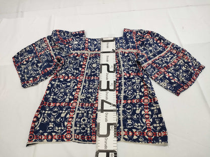 CHANEL CHANEL Blouse Logo Print Navy Tops