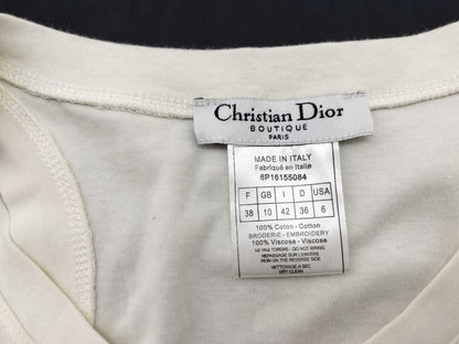 Dior Christian Dior Embroidered Tank Top Off-White Top