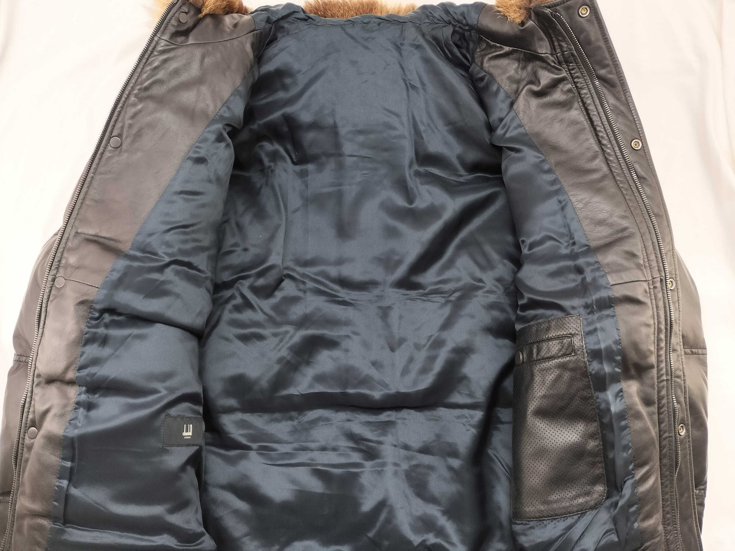 dunhill dunhill leather down jacket black jacket