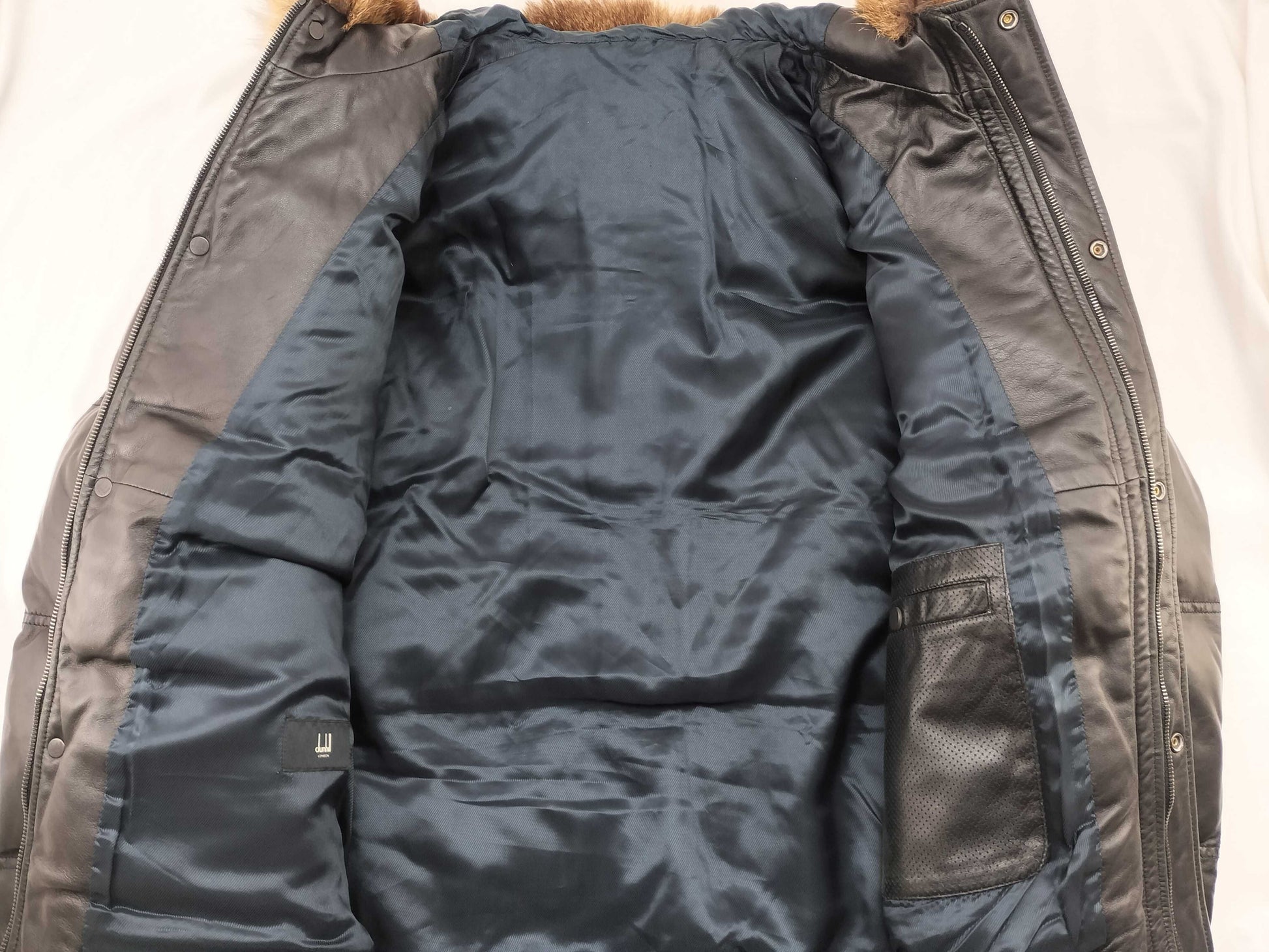 dunhill dunhill leather down jacket black jacket