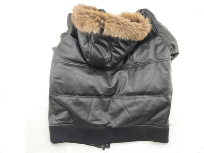 dunhill dunhill leather down jacket black jacket