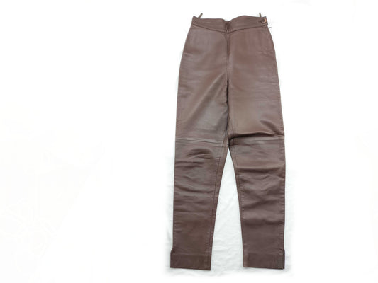 CELINE CELINE Leather Pants Brown Pants