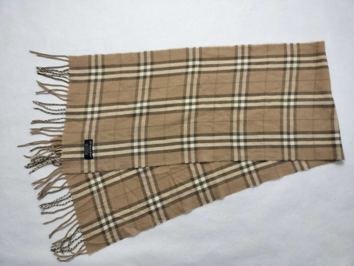 BURBERRY BURBERRY Novacheck 100% Cashmere Muffler Light Beige Muffler