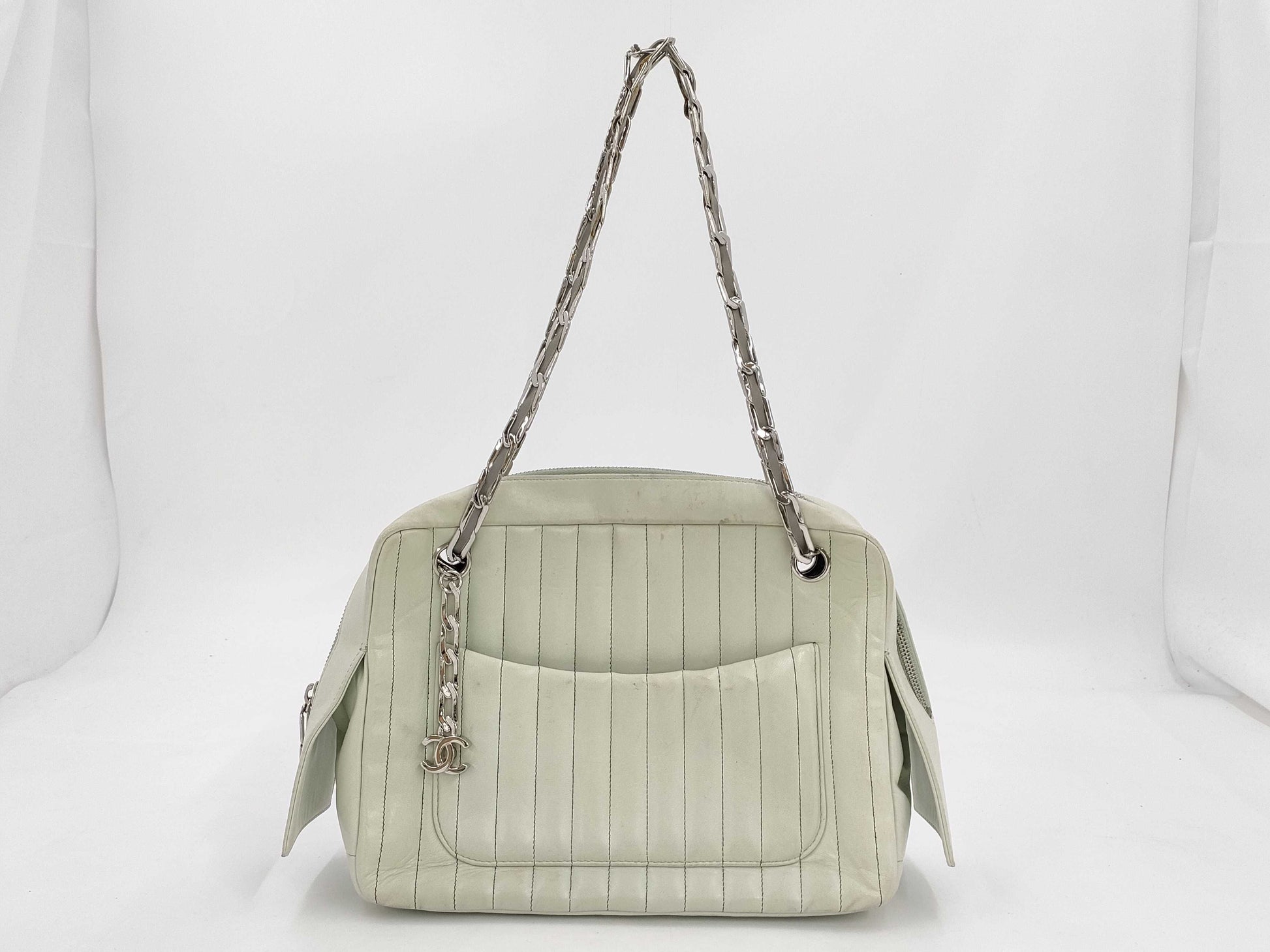 CHANEL Lambskin Chain Bag Tote Bag