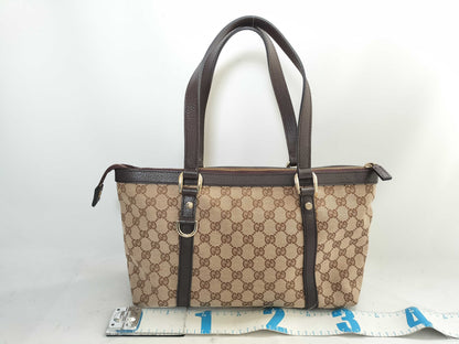 GUCCI GG Canvas GUCCI Tote Bag GG Canvas Brown Tote Bag