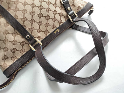 GUCCI GG Canvas GUCCI Tote Bag GG Canvas Brown Tote Bag
