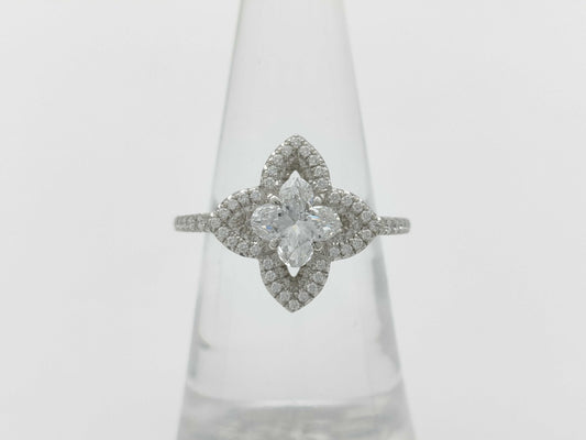 LOUIS VUITTON Aldant Flower #51 Diamond Pt950 5.3g Ring 
