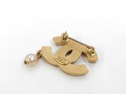CHANEL CHANEL Brooch Coco Mark Faux Pearl 02P Brooch