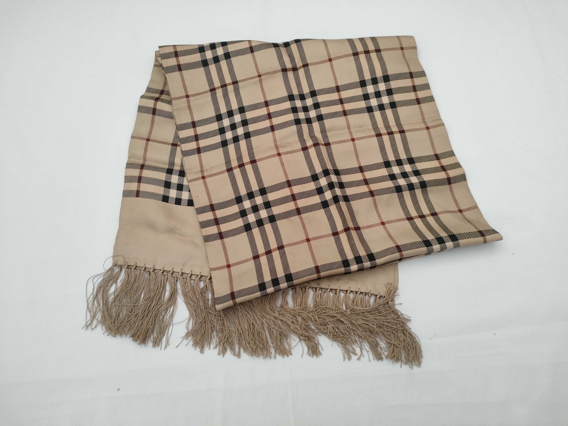 BURBERRY Scarf Plaid Fringe Other Accessories