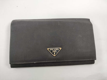 PRADA Nylon Tesuto NERO Long Wallet Wallet