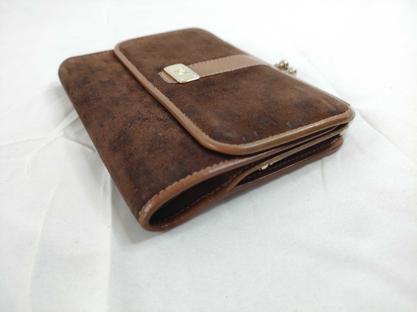 CELINE Celine Triomphe Macadam Suede Mouth Folding Wallet Wallet