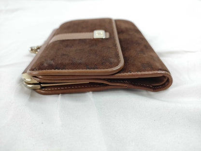 CELINE Celine Triomphe Macadam Suede Mouth Folding Wallet Wallet