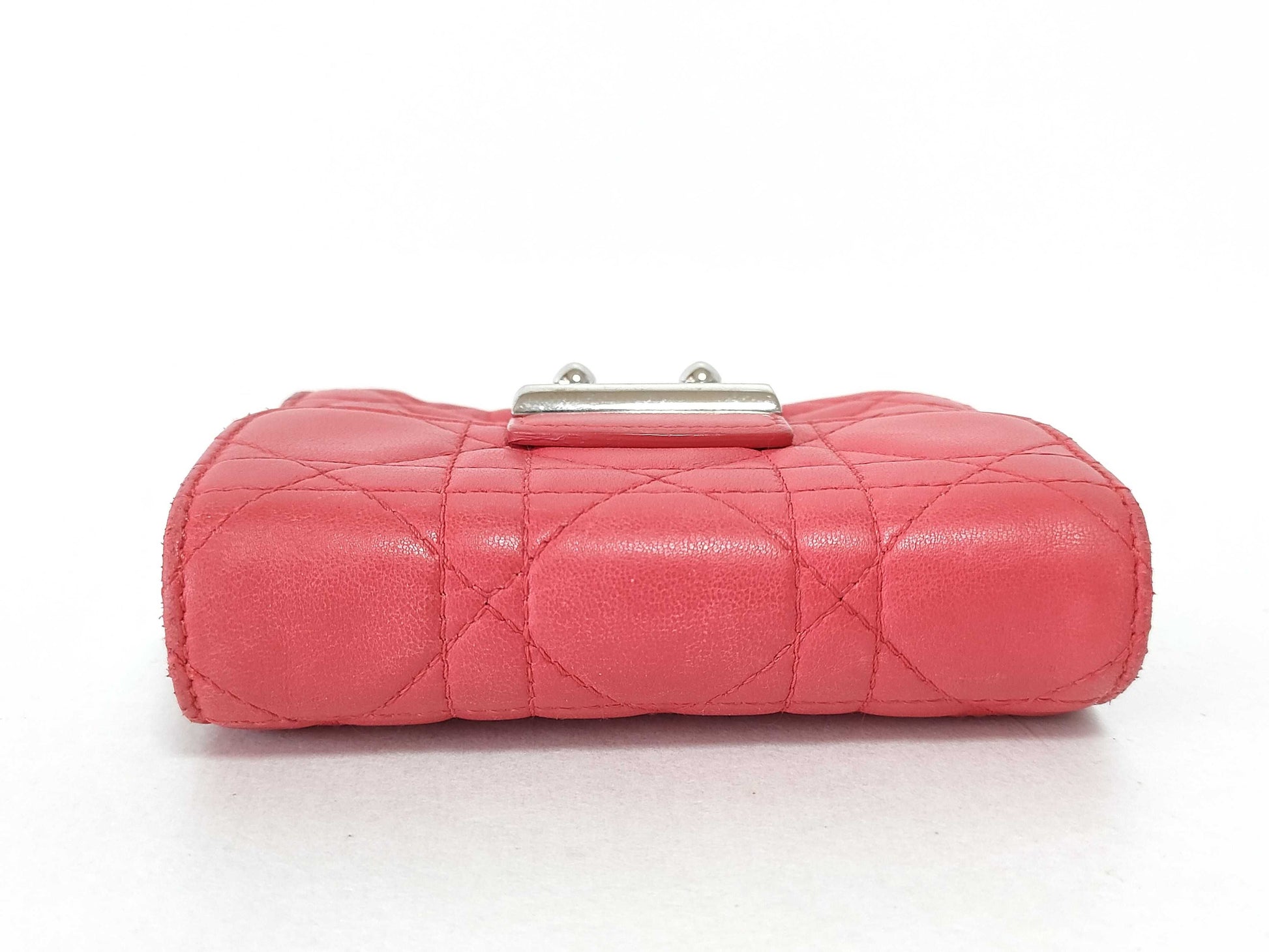 Dior Lady Dior Leather Folding Wallet Wallet