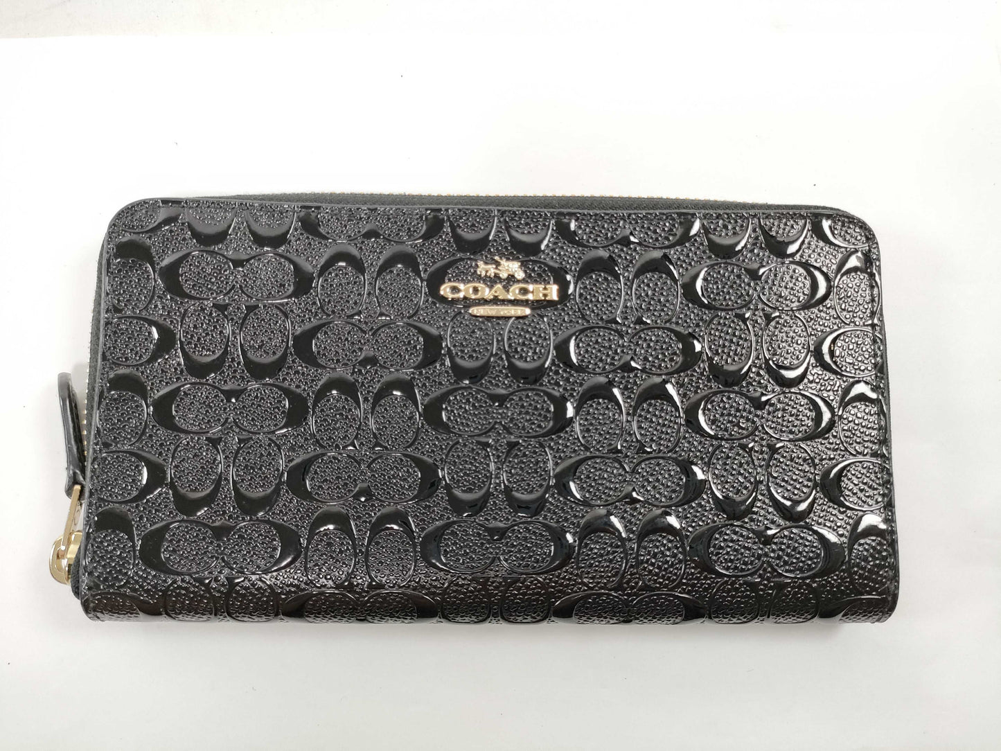 COACH Signature Round Zipper Long Wallet Wallet