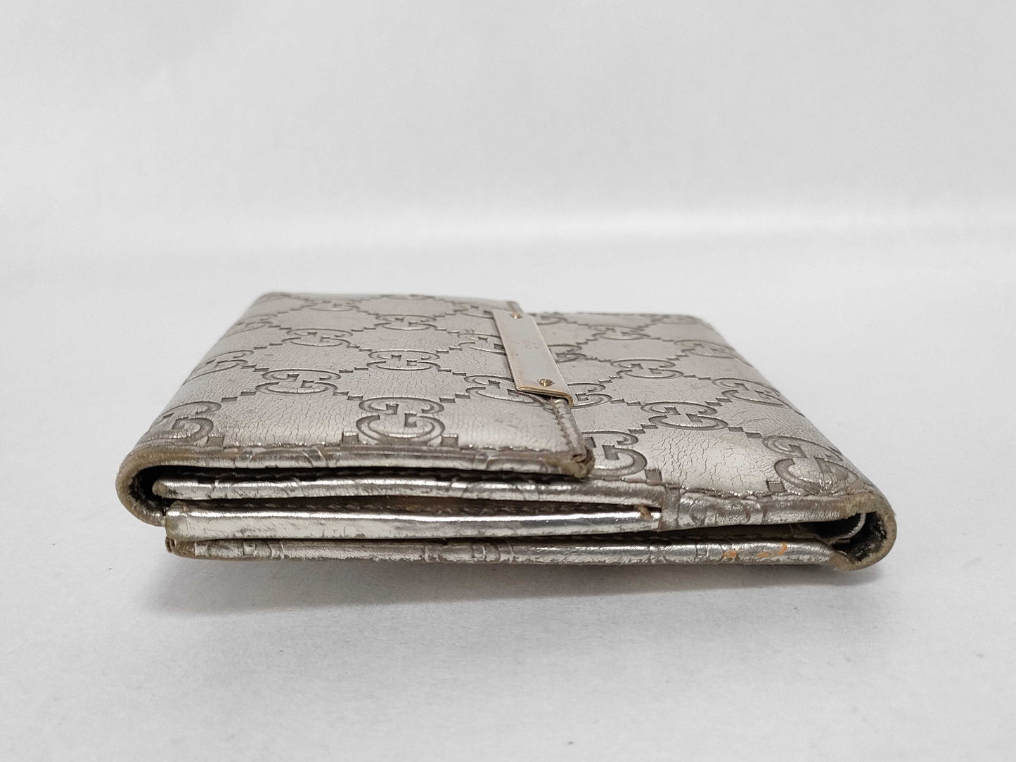 GUCCI Gucci Sima Gucci Sima GG Silver Folding Wallet Wallet
