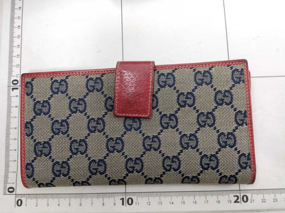 GUCCI Gucci GG Canvas Leather Long Wallet Wallet