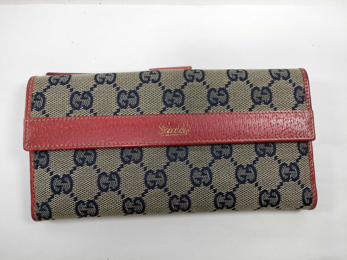 GUCCI Gucci GG Canvas Leather Long Wallet Wallet