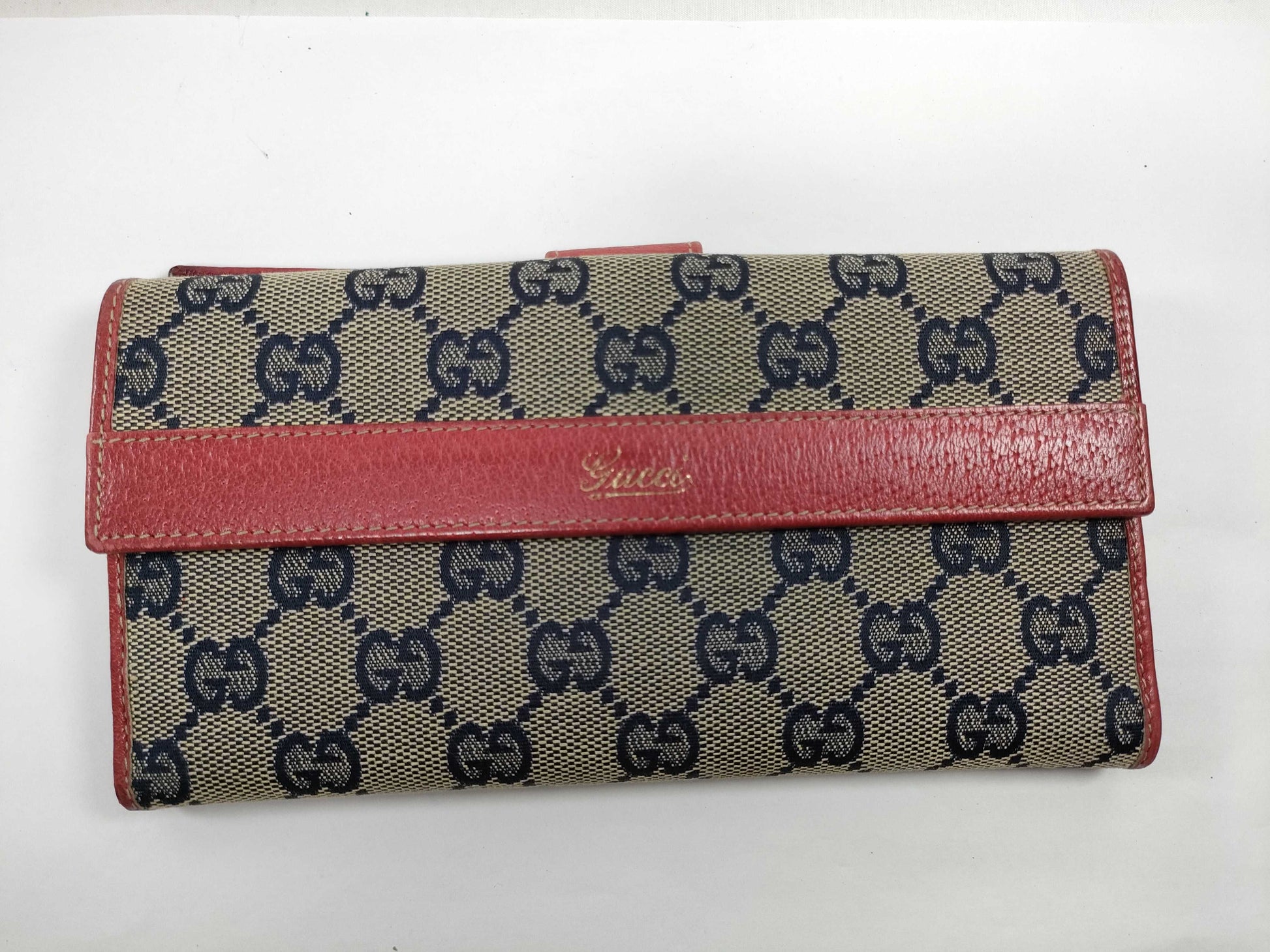 GUCCI Gucci GG Canvas Leather Long Wallet Wallet