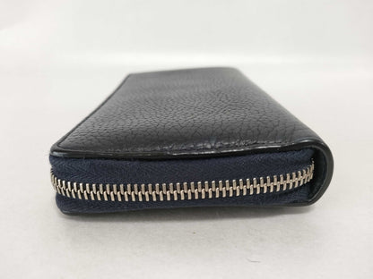 GUCCI Gucci Leather Round Zipper GG Wallet