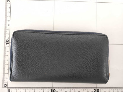 GUCCI Gucci Leather Round Zipper GG Wallet