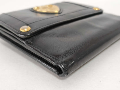 GUCCI Gucci Leather Black Folding Wallet Wallet