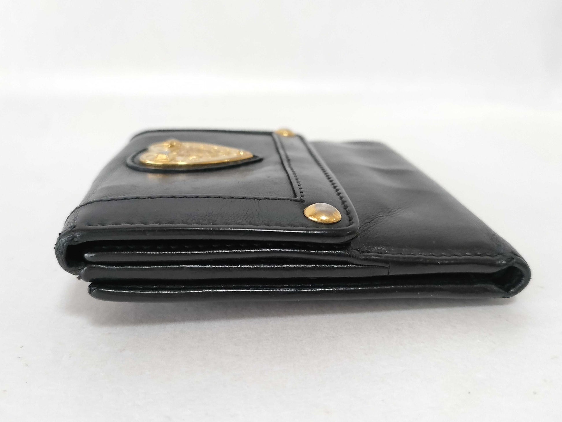 GUCCI Gucci Leather Black Folding Wallet Wallet
