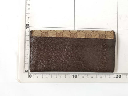 GUCCI GG Canvas GUCCI GG Canvas Leather Long Wallet Wallet