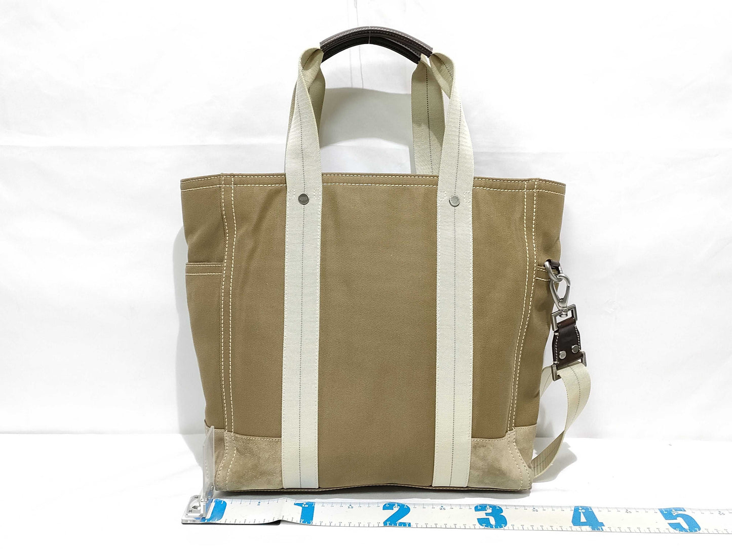 COACH Tote Bag Business 2way Canvas Suede Tote Bag